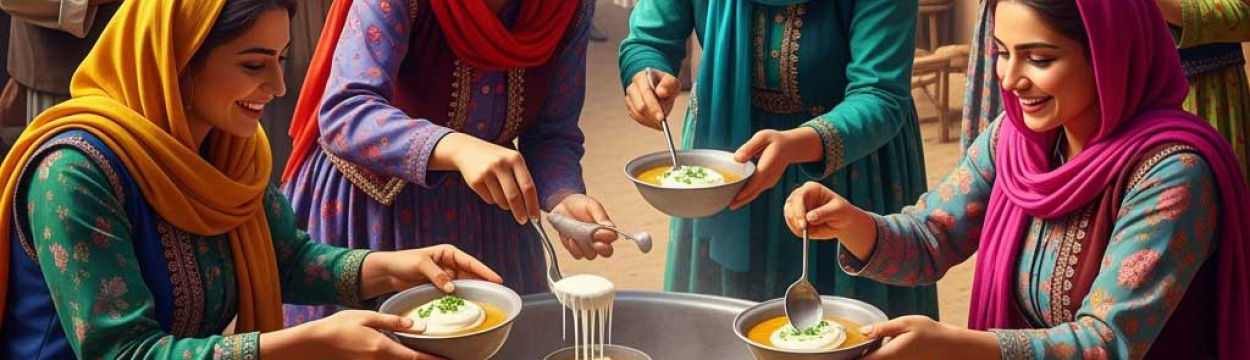 محصولات شکوفه و آش پختن روستاییان